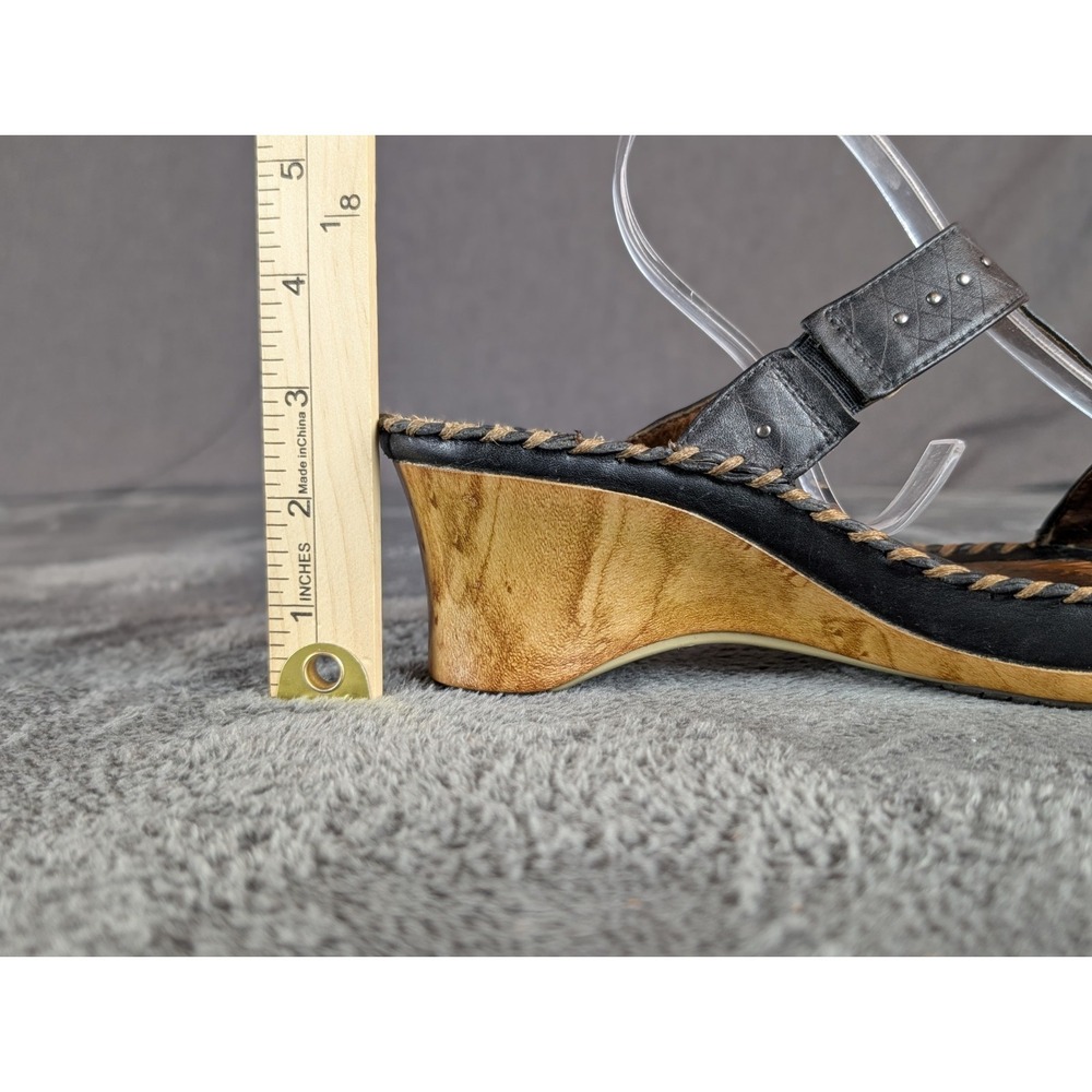 Ariat Shalimar Boho Chic Brown Leather T-Strap Wedge Sandals Size 9B Women Shoes - Picture 12 of 12